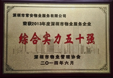 深圳市物業(yè)服務(wù)企業(yè)綜合實力五十強